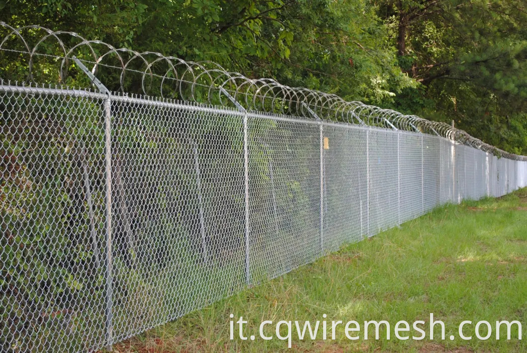 Galvanizzato PVC Filo rivestito in mesh Diamond Cyclone Cyclone Catena Colletta